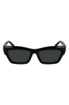 Longchamp Medallion 53mm Modified Rectangular Sunglasses In Black