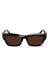 Longchamp Medallion 53mm Modified Rectangular Sunglasses In Striped Black