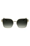 Longchamp Medallion 56mm Butterfly Sunglasses In Gold