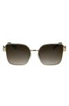 Longchamp Medallion 56mm Butterfly Sunglasses In Gold
