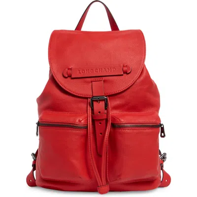 Longchamp Medium 3d Leather Backpack In Red