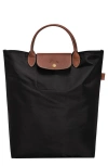 Longchamp Medium Cabas Replay Recycled Canvas Tote In Black