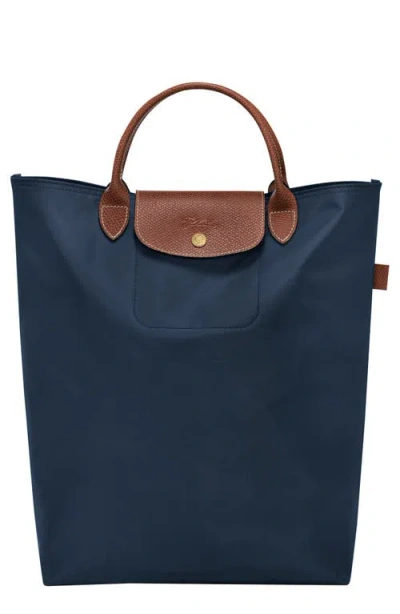Longchamp Medium Cabas Replay Recycled Canvas Tote In Blue