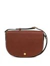 Longchamp Épure 中号皮质斜挎包 In Brown