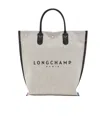 Longchamp Medium Essential Canvas Tote Bag In White