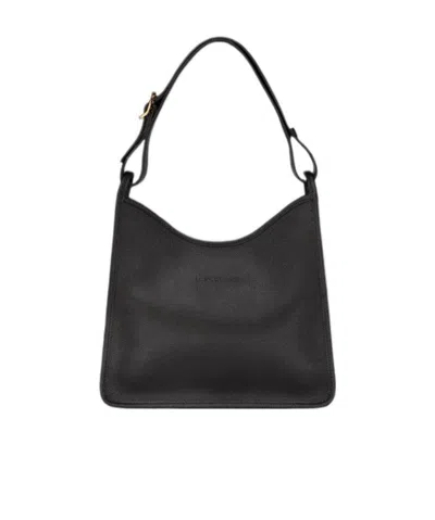 Longchamp Sac Porté Épaule M Le Foulonné In Black