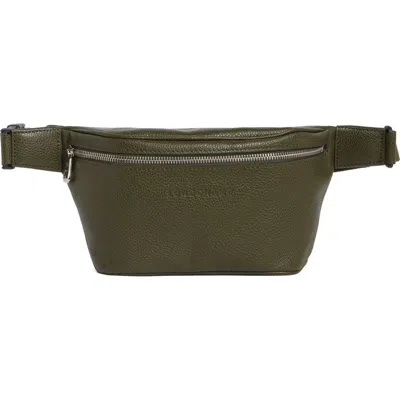 Longchamp Medium Le Foulonné Leather Belt Bag In Khaki