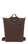 Longchamp Le Pliage Green M Backpack In Brown