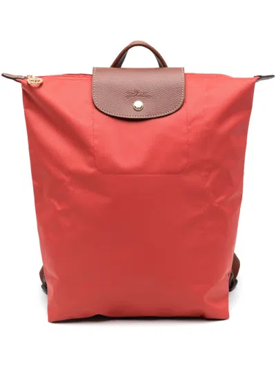 Longchamp Medium Le Pliage Backpack In Red