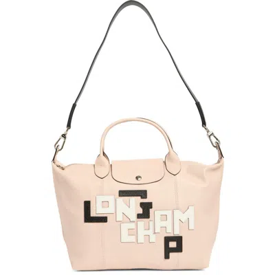 Longchamp Medium Le Pliage Cuir Crossbody Bag In Pink