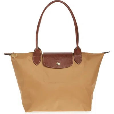 Longchamp Medium Le Pliage Nylon Shoulder Tote In Brown