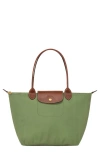 Longchamp Medium Le Pliage Nylon Shoulder Tote In Lichen