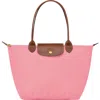 Longchamp M Le Pliage Original Pink Handbag With Embossed Logo In Canvas Woman