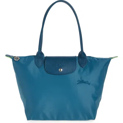 Longchamp Le Pliage Green Medium Canvas Tote In Blue