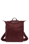 Longchamp Medium Le Pliage One Backpack In Burgundy