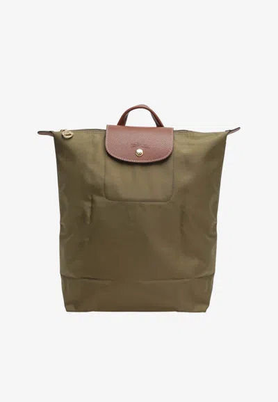 Longchamp Medium Le Pliage Original Backpack In Olive