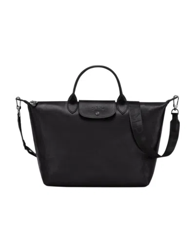 Longchamp Extra Small Le Pliage Xtra Leather Top Handle Bag In Black