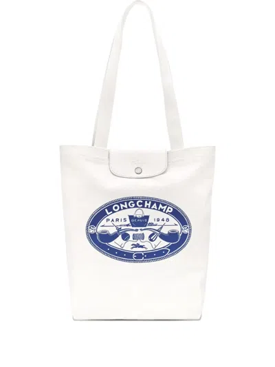 Longchamp Mittelgrosse Le Pliage Handtasche In White