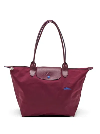 Pre-owned Longchamp Medium Le Pliage Tote Bag In Red