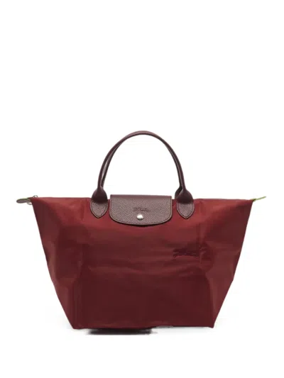 Pre-owned Longchamp Medium Le Pliage Tote Bag In Red