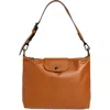 Longchamp Medium Le Pliage Xtra Leather Hobo Bag In Cognac