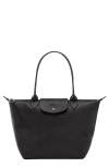 Longchamp Medium Le Pliage Xtra Leather Shoulder Tote In Black