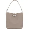 Longchamp Medium Le Roseau Leather Hobo Bag In Brown