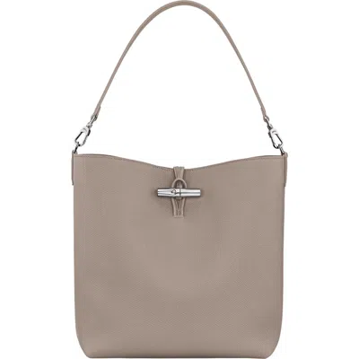 Longchamp Medium Le Roseau Leather Hobo Bag In Brown