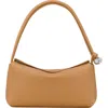 Longchamp Medium Le Roseau Leather Shoulder Bag In Brown
