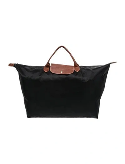 Pre-owned Longchamp Men's Nylon Carry-on Tote In Black