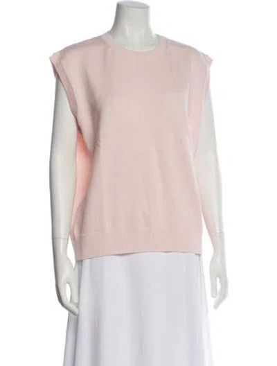 Pre-owned Longchamp Merino Wool Crew Neck Sweater In Pink