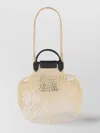 Longchamp Mesh And Contrast Dual Handle Shoulder Bag