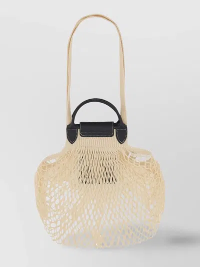 Longchamp Mesh And Contrast Dual Handle Shoulder Bag
