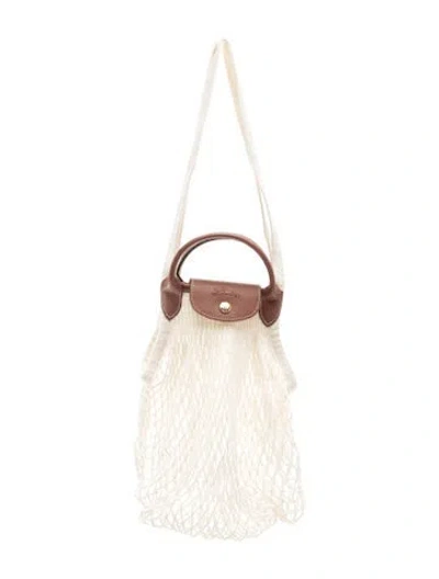 Pre-owned Longchamp Mesh Filet In White