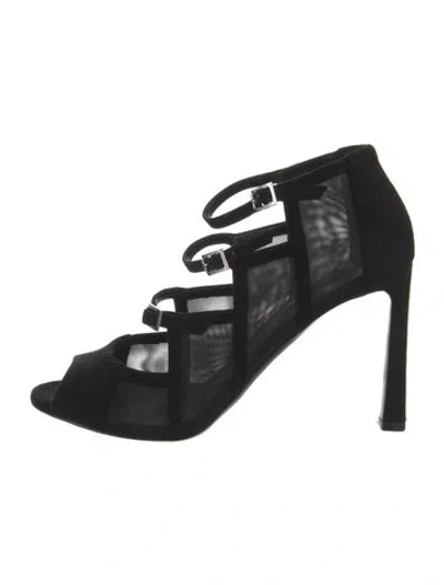 Pre-owned Longchamp Mesh Pumps In Black