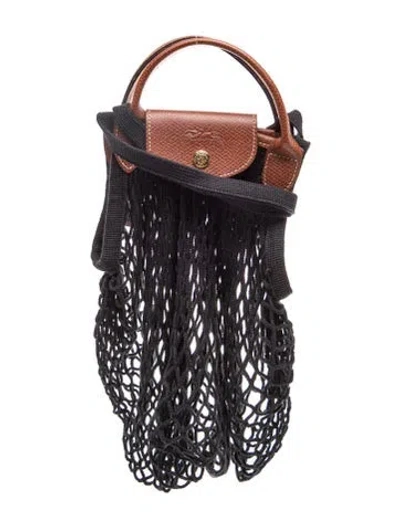 Pre-owned Longchamp Mesh Top Handle Bag In Blue