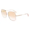 Longchamp Gold Metal Sunglasses In Gold