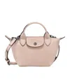 Longchamp Le Pliage Xtra Leather Bag With Shoulder Strap In Nude