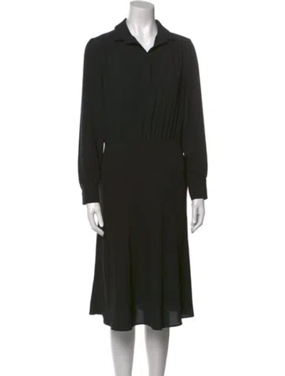 Pre-owned Longchamp Midi Length Dress In Black