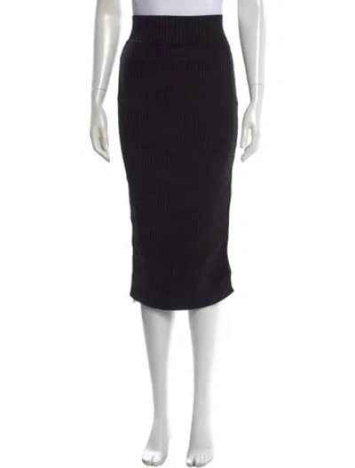 Pre-owned Longchamp Midi Length Skirt In Black