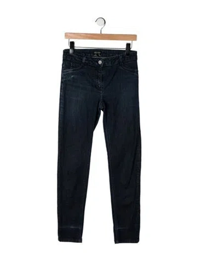 Pre-owned Longchamp Mid-rise Skinny Leg Jeans In Black