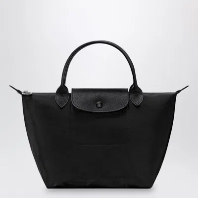 Longchamp Mini Black Polyamide Bag With Double Handles In Red