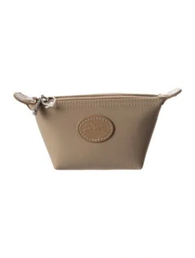 Pre-owned Longchamp Mini Cosmetic Bag In Neutrals