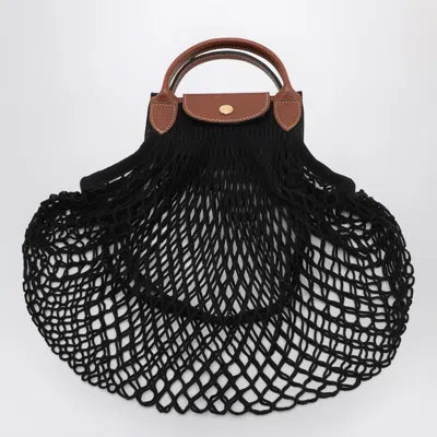 Longchamp Mini La Pliage Filet Shoulder Bag In Black