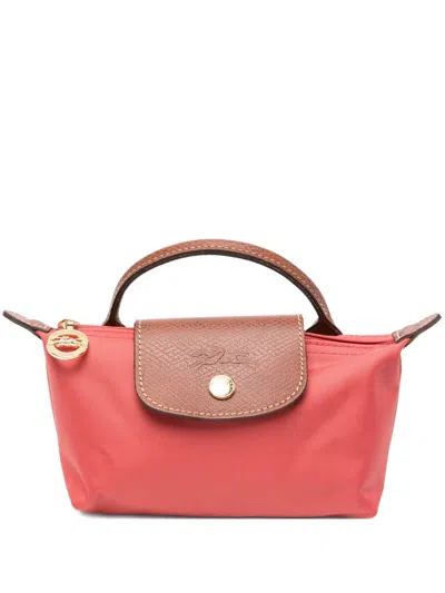 Longchamp Mini Le Pliage Leather-trim Tote Bag In Purple