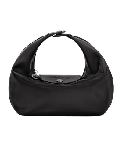 Longchamp Le Pliage Xtra Round Leather Top Handle Bag In Black