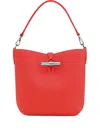 Longchamp Mini Le Roseau Bucket Bag In Red