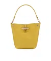 Longchamp Mini Le Roseau Bucket Bag In Yellow