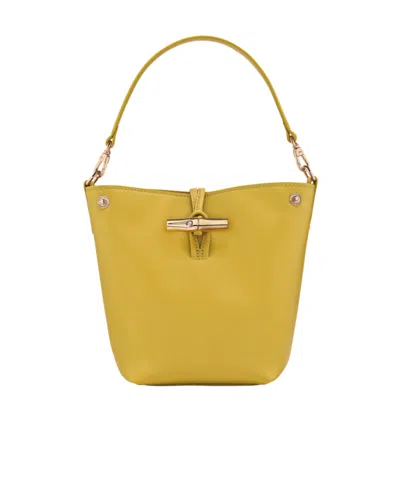 Longchamp Mini Le Roseau Bucket Bag In Yellow