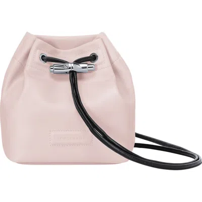 Longchamp Mini Roseau Lambskin Leather Bucket Bag In Pwder Pnk